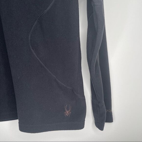 Spyder Women’s Pull Over Top Black Mock Neck Fleece Size 12 - Picture 4 of 10